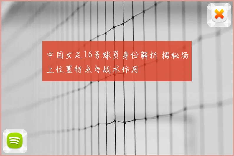中国女足16号球员身份解析 揭秘场上位置特点与战术作用
